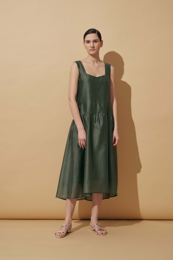 #09- SILKY GREEN DRESS